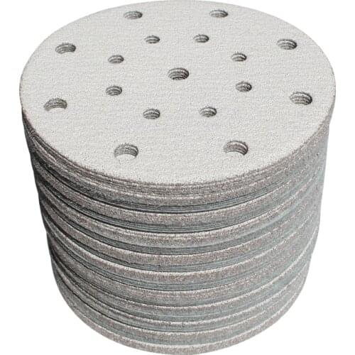 17holes 100pcs 150mm 6" Abrasive Sandpaper Sanding Disc Hook Sand Paper for Sander Power Tools Accessories