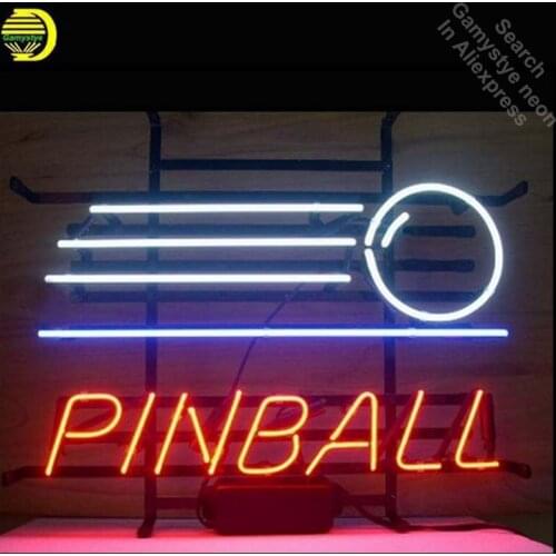 Pinball Game Arcade Neon Sign Neon Bulbs Real Glass Tube Lamp Handcrafted Decorate Game Room Ball Signs Advertise Neon VD 19x15