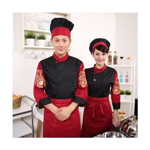 New Hot Checkedout Chef Jacket Cook Coat Restaurant Kitchen Chef Uniform China Style Comfortable Material Working Clothes