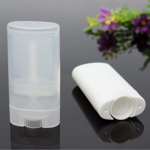 100 Pcs/lot NEW 20ml lipstick make up lip balm Plastic Empty DIY Oval Lip Balm Tube Deodorant Containers Clear White Lip Tube