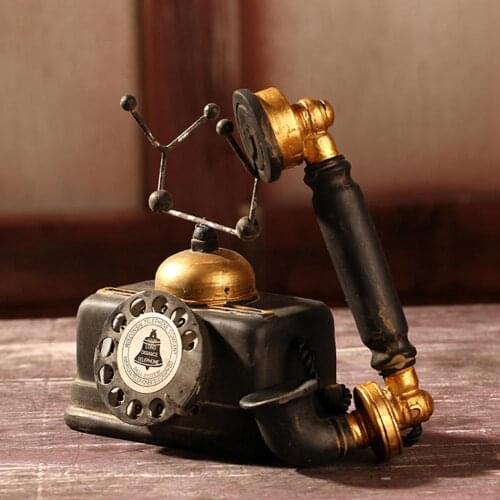 New Vintage Resin Telephone Model Miniature Craft Photography Props general household cafe pub bookstore decoration