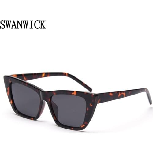 Swanwick cat eye frame polarized sunglasses ultralight women pink leopard female for driving retro decoration European style