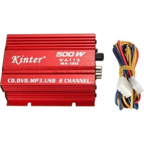 By DHL 20pcs New Mini Hi-Fi 500W 2 Channel Stereo Audio Amplifier for Car Motorcycle