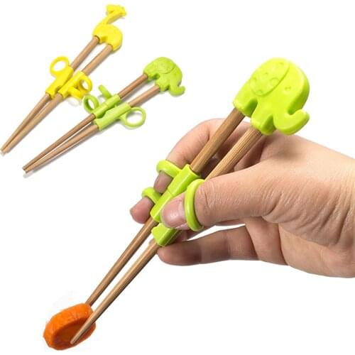 2Pairs Children Chopsticks Training helper For Kids Baby Cartoon Learning Reusable Training Helper Chopsticks Baby Products#Y30