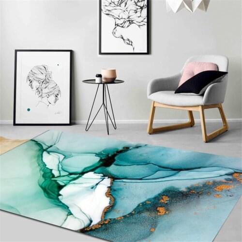 Modern Green Abstract Art Painting Printed Rug For Bedroom Fashion Nordic Carpet For Living Room Anti-slip Kitchen Rug Doormat