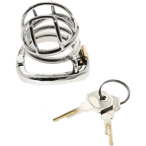 Super Small Male Chastity Device Stainless Steel Chastity Cage With With arc-shaped Cock Ring BDSM toys Bondage Fetish cock toys