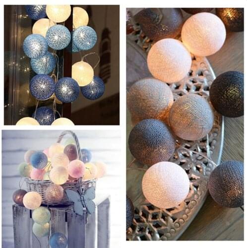 6cm Cotton Ball LED Christmas Fairy String Lights New Year Garland Curtain Lamp Holiday Decoration for Home Bedroom Room Window