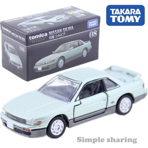 Takara Tomy Tomica Premium No.08 Nissan Silvia Light Green Scale 1/62 Metal DieCast Car Model Kit Pop Baby Toys For Children