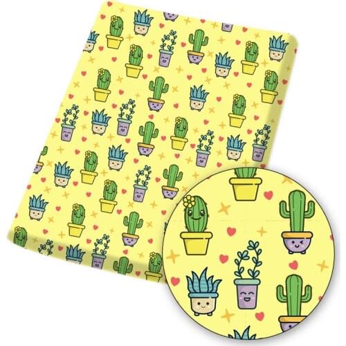 Cactus Printed Cloth for Sewing Polyester Cotton Fabric By The Yard Quilting Crafts Diy Garment Making Home Textiles 45*145cm