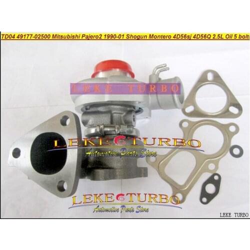TD04 49177-02500 Oil Cooled outlet 5 holes Turbo Turbocharger For Mitsubishi Pajero II 1990-01 SHOGUN MONTERO 4D56SJ 4D56Q 2.5L