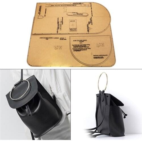 Leather Making Pattern For Ladies Backpack, DIY Kraft Paper Mould Set Leather Handmade Lovers And Beginer Leather Accessories