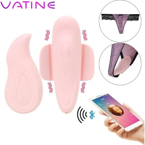 VATINE Bluetooth APP G-spot Massage Wireless Remote Control 12 Speeds Clitoris Stimulator Invisible C String Vibrating Panties