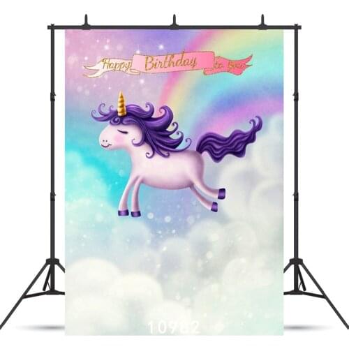 Cartoon Little Unicorn Vinyl Photographic Background For Party Baby Child Shower Portrait Backdrop Photo Studio