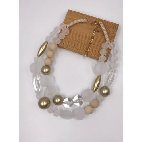 Suekees Goth Fashion Jewelry Vintage Collar Necklace Resin&Wood Beads Earthy Collares Layered Necklace for Women Accessories