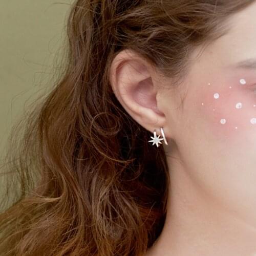 Star Crystal Zircon Stud Earrings For Women Fashion Simple Punk Korean New Trendy Hot Sale Girl Fine Jewelry Wholesale BOYULIGE