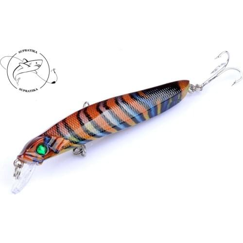 1Pcs 3D Painting Wobblers 10cm/7.2g Minnow Fishing Lure Crankbaits Isca Artficial Hard Baits For Outdoor Striped Bass Fishing