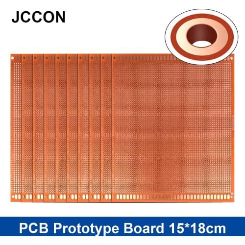 10Pcs PCB Prototype Board 15x18 cm Circuit Protoboard Universal DIY Matrix Single Row Continuous Hole Soldering Plate