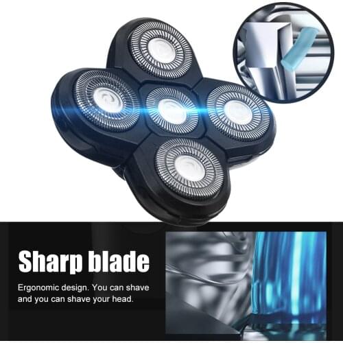 5PCS Replacement Shaver Head Electric Shaver 5D Independently 5 Cutter Floating Head Waterproof Stainless Steel Razor Blade
