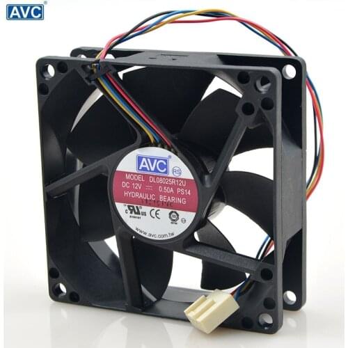 8025 80mm x 80mm x 25mm DL08025R12U DC 12V 0.50A 4Wire 4Pin Connector Hydraulic Bearing PWM Cooler Cooling Fan