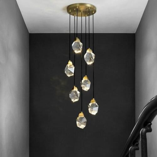 American RH K9 Crystal Led Pendant Lights Lustre Luxury Copper Led Pendant Lamp DIY Hanging Lamp Led Lighting Fixtures Lamparas