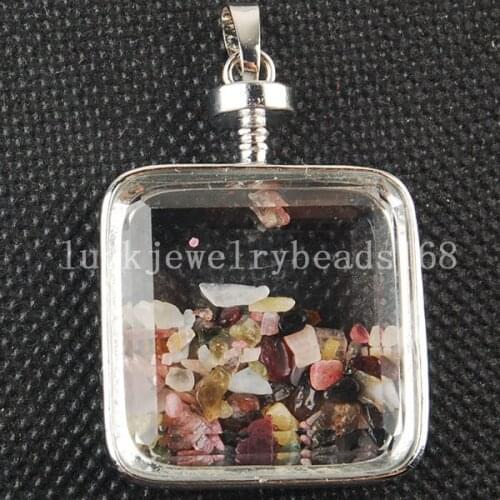 Free Shipping Women Fashion Jewelry 29mm Genuine Tourmaline Wishing Bottle Pendant Bead 1pcs C3199