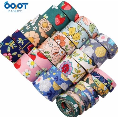 Double-Sided Strawberry Flowers Cloth Ribbons 5 Yards M-21510-626 DIY Crafts Hairclip Apparel Accessories and Sewing Decorations