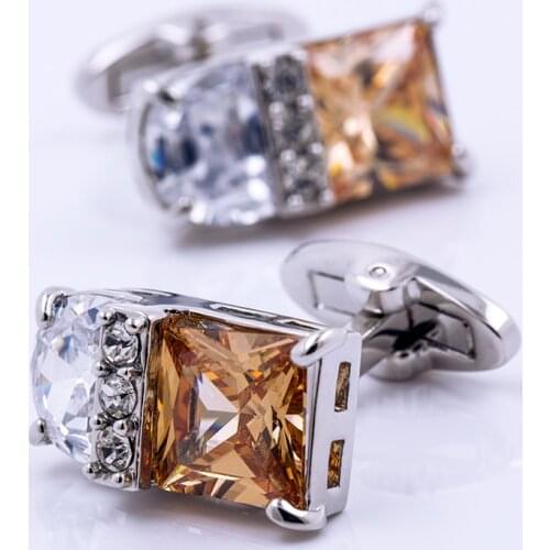 French KFLK jewelry for mens brand shirts cufflinks yellow stone cufflinks wholesale high quality wedding buttons guests