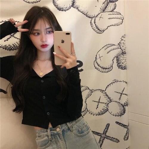 Ins Retro Loose Casual Tshirt Female Korean Harajuku Womens T-shirts Tops Japanese Kawaii Ladies Ulzzang Clothes For Women