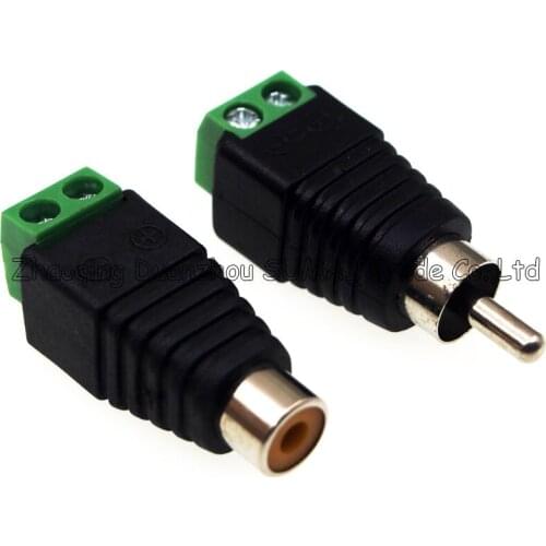 Good RCA male&female power Jack adapter Connector Plug,AV monitor audio plug,DC to RCA Solderless plug