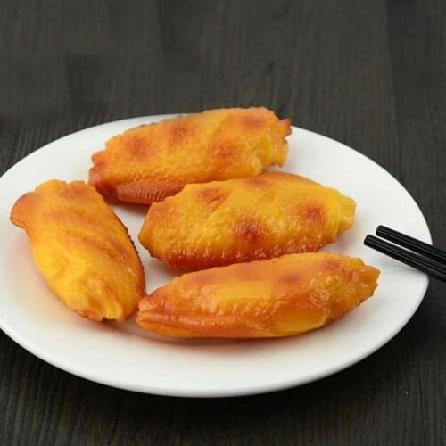 050 Imitation food roast chicken wings model chicken wing wing shop decoration fake Roast chicken wings 8*4*2cm