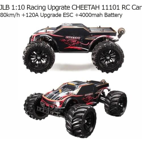 JLB Racing CHEETAH 11101 1:10 80km/h RC Car Brushless 120A Upgrade ESC 4000mah Battery Remote Control Vehicles Models RTR Toys