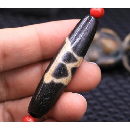 Collectible Treasure Talisman LKbrother Sauces Magic Power Tibetan Old Agate lotus Dzi bead