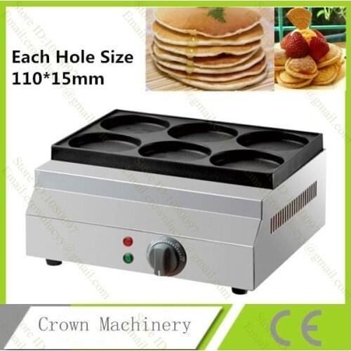 Commercial Non-stick 11cm Pancake Baker Maker Machine;Electrical 6 holes egg hamburger making machine maker