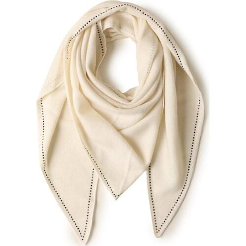Korean Knitted Cashmere Ironed Triangular Towel Ladies Autumn Winter Warm Scarf Small Scarf Shawl