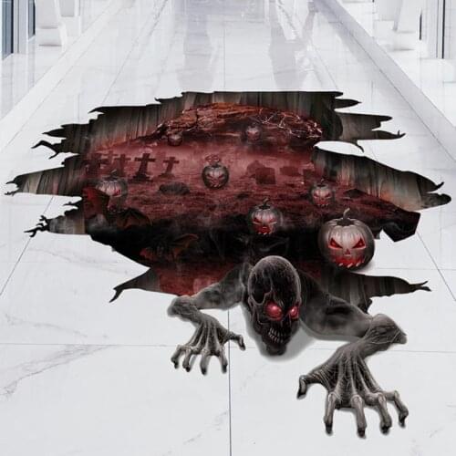 Creative Horror Halloween Wall Stickers Pumpkin Gull Ghost Floor Stickers Party Decoration Home Bar Ground Decor PVC art Poster