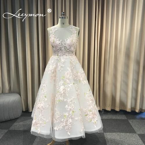 Leeymon 2020 Ankle-Length Prom Dresses Appliques Sleeveless Evening Party Dress Vestido De Festa Long Prom Gown Real Pictures