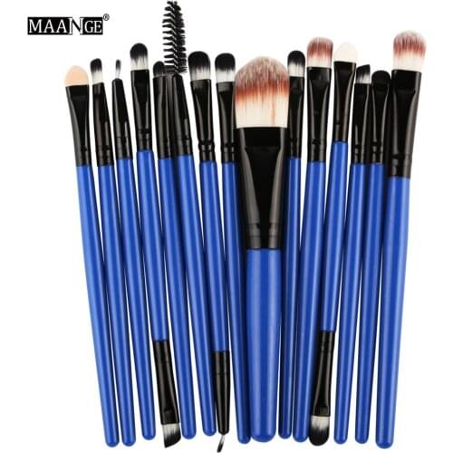 MAANGE 15pcs Makeup Brushes Set Eyeshadow Eyeliner Eyebrow Lip Powder Foundation Bulsh Pro Cosmetic Eye Make Up Beauty Tool Kits