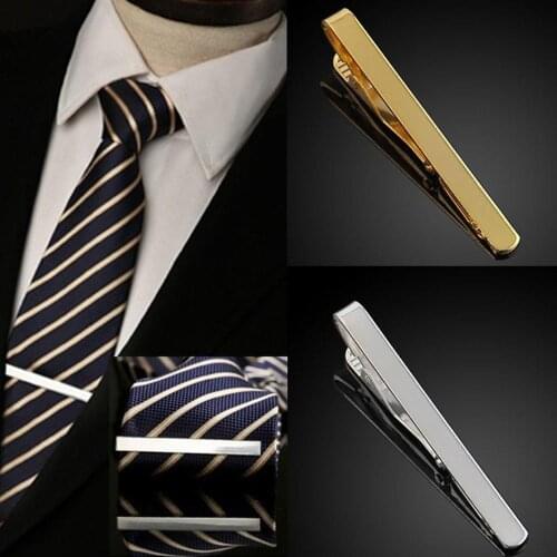 1PC Multi-color Men Stainless Steel Necktie Tie Clasps Clip Pin Bar Wedding Gift Smooth crystal Clasp Tie Pin Gifts