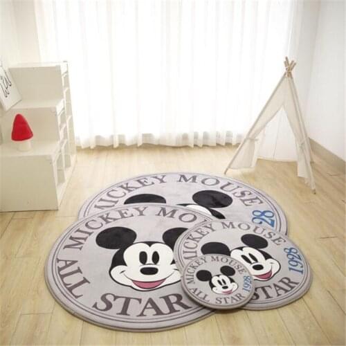 Disney Cartoon Floor Mats Mickey MouseMermaid Princess Mats Children Baby Kid Crawling Game Carpet Indoor Welcome Soft Round Rug