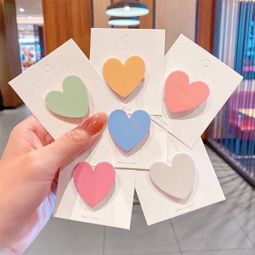 New Sweet Candy Colors Love Heart Hairpins For Girls Hair Clips Kids Lovely Barrette Headband Fashion Hair Accessories