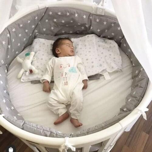 New Nordic Style Baby Crib Around Thicken Bumper Baby Nursery Stars Bed Cushion Infant Cot Protector Pillows Newborns Room Decor