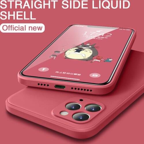New Luxury Original Square Liquid Silicone Soft Case For iPhone 12 11 Pro XS Max X XR 7 8 6 6s Plus SE 2020 12 Mini Phone Cover