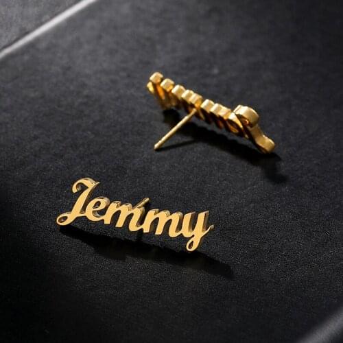 Personalized Jewelry Name Plate Crown Earrings Pair Personalized Name Earrings Actual Handmade Jewelry Gift-Bridesmaid gift Uniq
