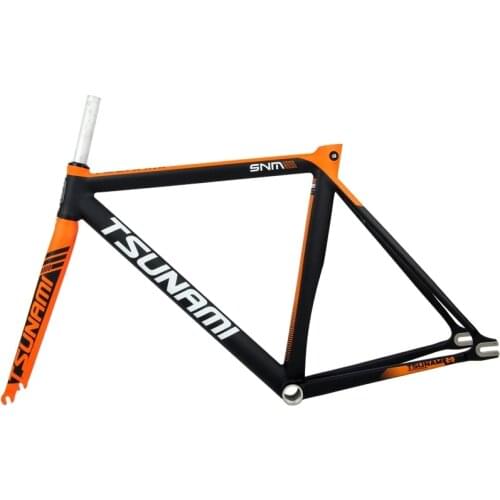 TSUNAMI SNM300 Single Speed Fixed Gear Bike Frame Aluminum Alloy Fork Racing With Headset Street Bicycle Cycling Frameset Parts
