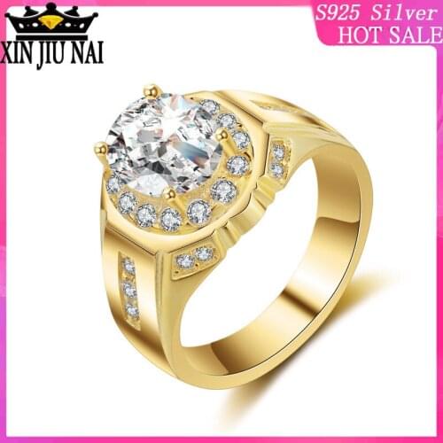 Luxury bold mens egg-shaped foreign trade business simulation diamond ring ghost guy ring plated with gold jewelry
