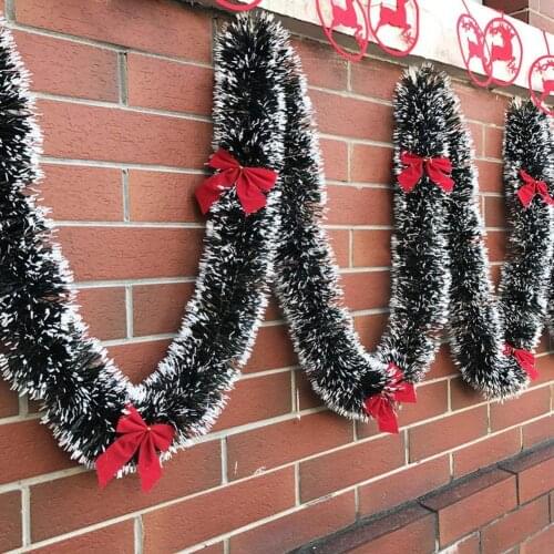 Christmas Pine Garland PVC Xmas Tree Hanging Garland Artificial Pine Wreath Rattan Banner Hanging Ornament Festival Party Decor
