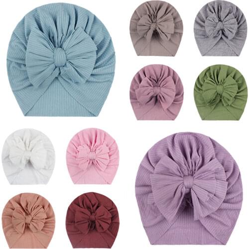 Toddler Newborn Baby Soft Cap Bonnet Kids Hat Casual Lovely Flower Baby Hat Soft Baby Girl Hat Solid Color Turban Infant
