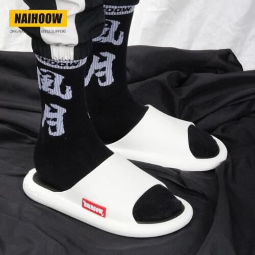 Slippers mens outdoor home antiskid couple wear resistant slippers mens slippers women shoes mens shoes Bathroom Slippers