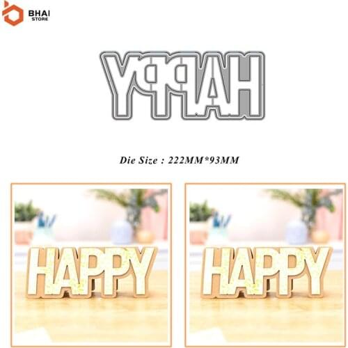 Carbon Steel Metal Cutting Die DIY English Happy Word Suitable for decorative Scrapbook Album Festival Card Making 2021