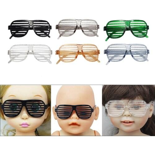 New 1PCS 8cm Doll Sunglasses Accessories Fit 18 Inch American Of Girl`s &43Cm Baby New Born Dolls Toy Gift Glasses